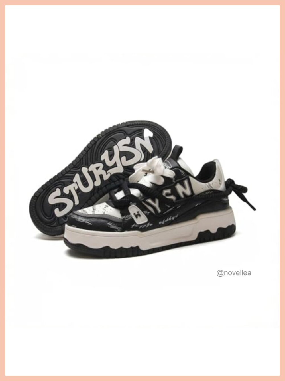 Unisex Chunky Platform Sneakers Leather Skate Shoes Arch Support Comfort
